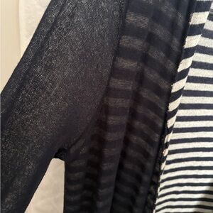 Ladakh Navy and Cream Striped Knit Top